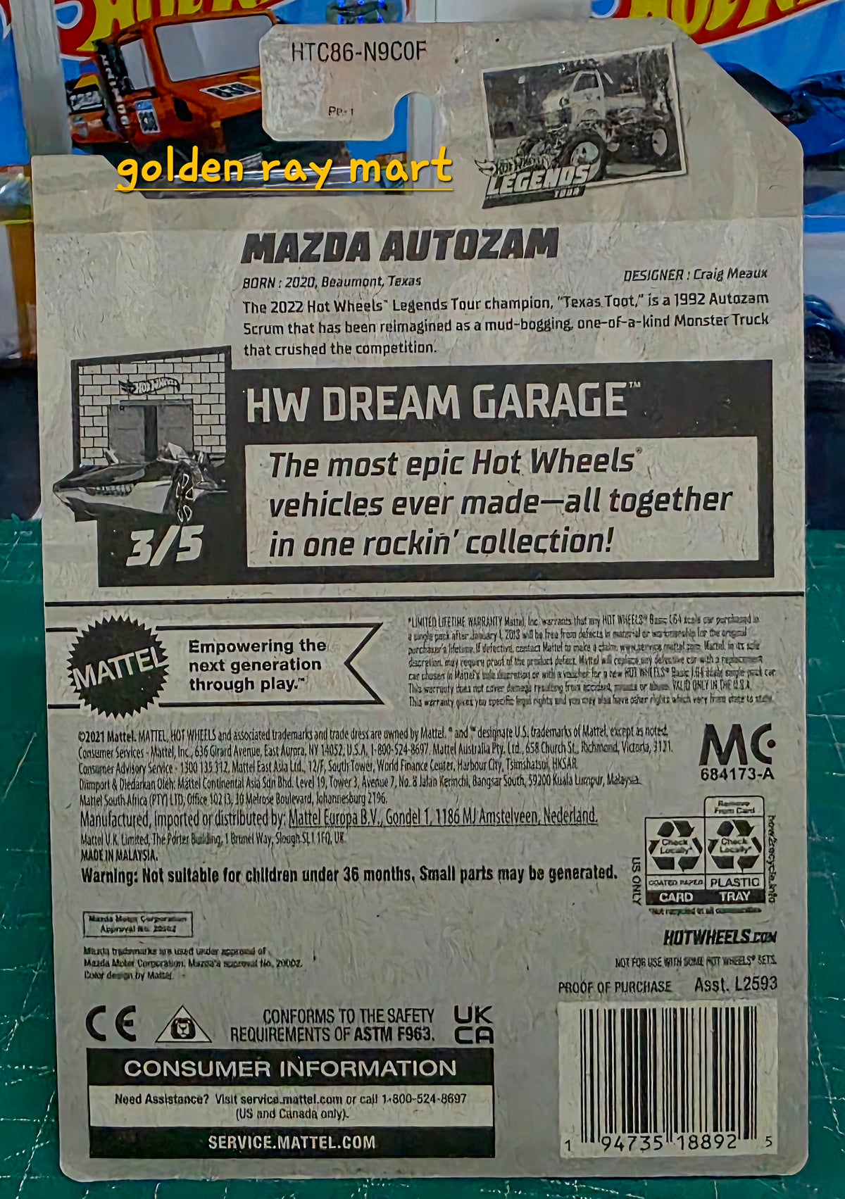 Mazda Autozam (Legends Tour Winner) - Hot Wheels Factory Sealed 2024