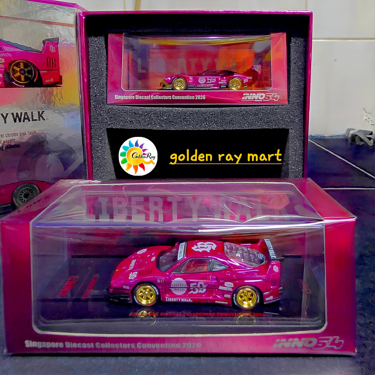INNO64 x Liberty Walk 1/64 Tokyo Street 2-Car Box Set SDCC 2026 Limited Edition (LB-WORKS F40 & LB-Silhouette Miura GT)