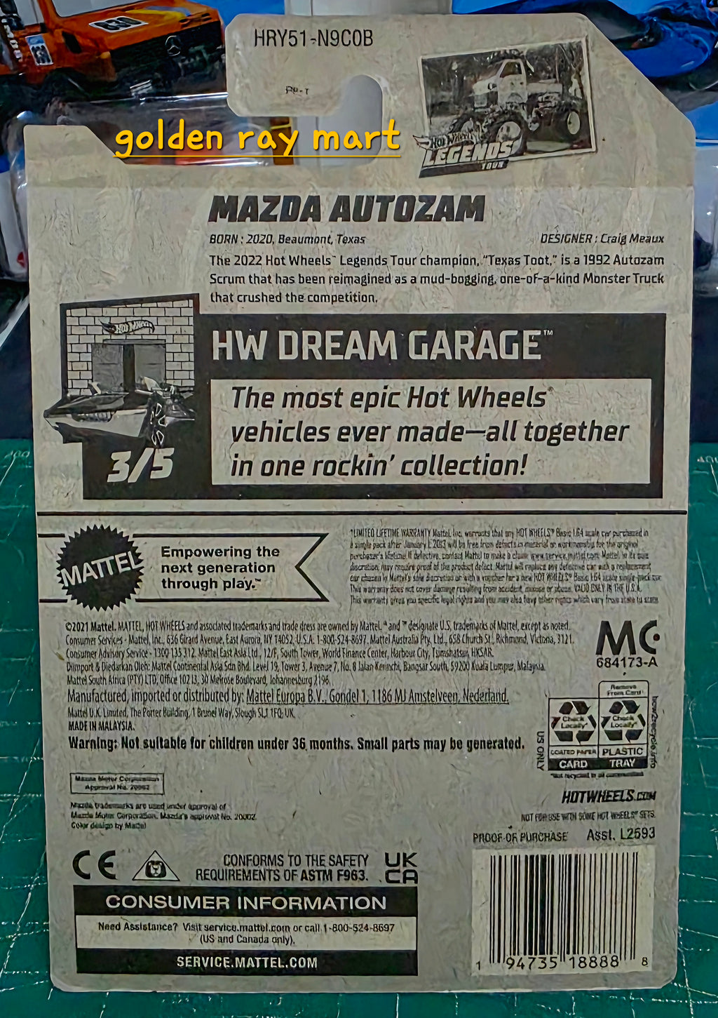 Mazda Autozam (Legends Tour Winner) - Hot Wheels Factory Sealed 2024