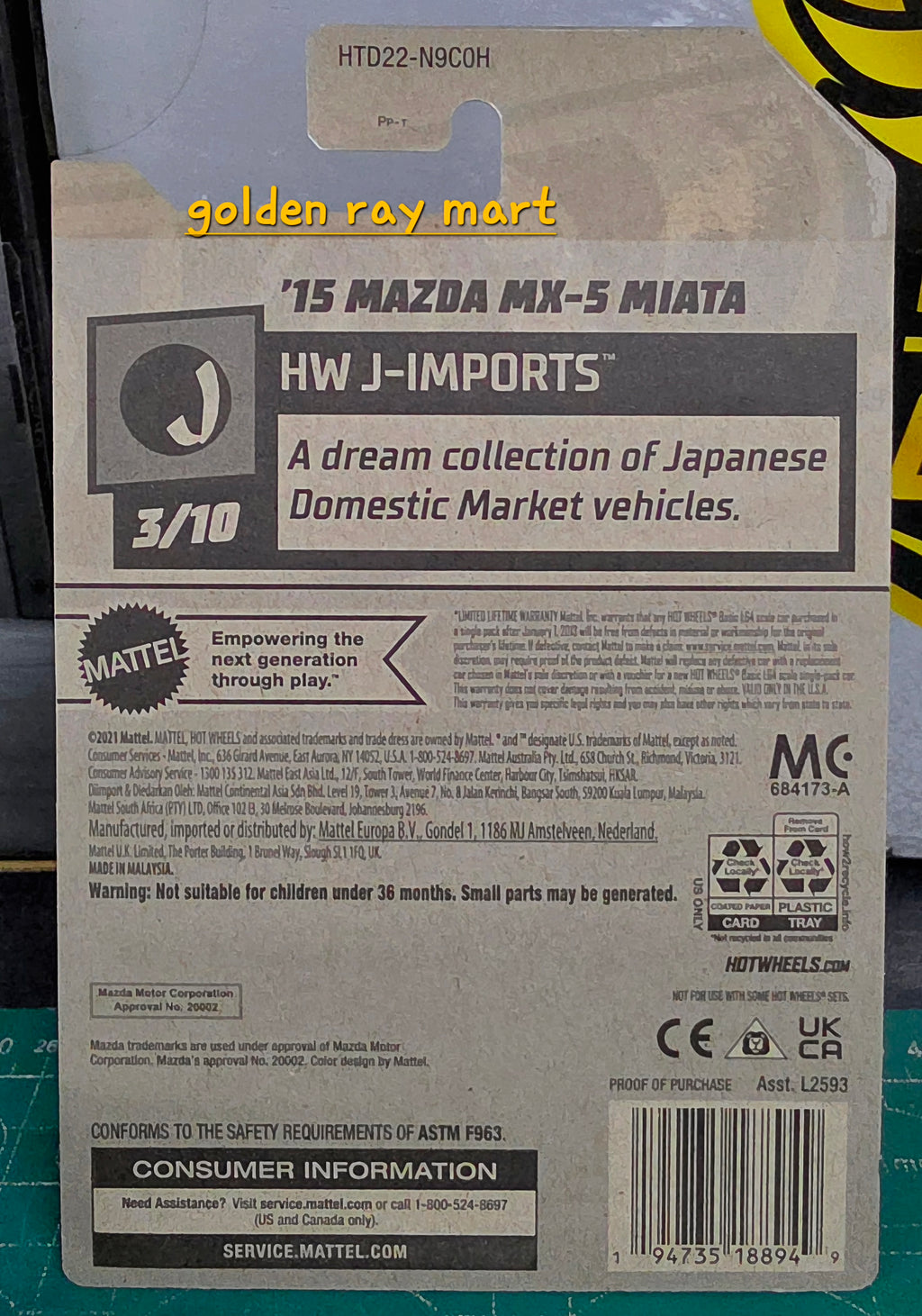 '15 Mazda MX-5 Miata - Hot Wheels Factory Sealed 2024