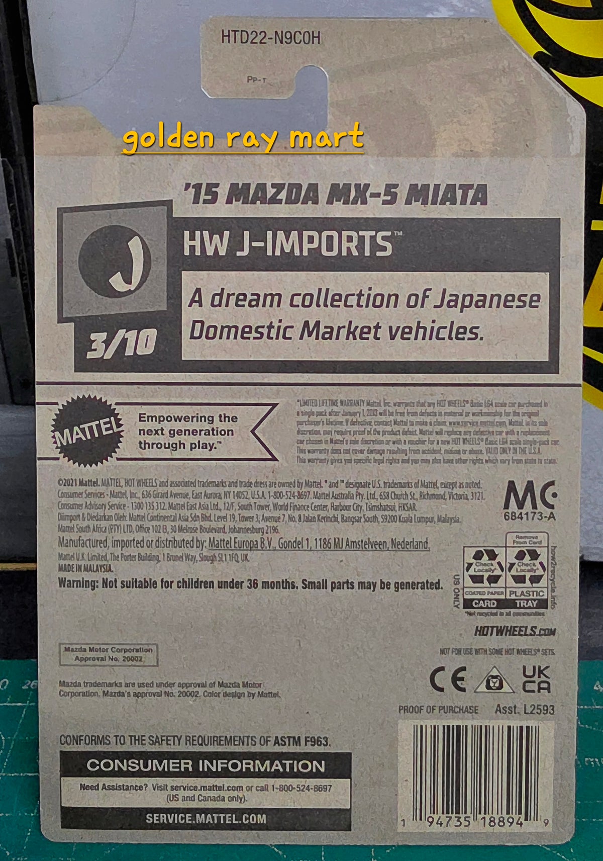 '15 Mazda MX-5 Miata - Hot Wheels Factory Sealed 2024
