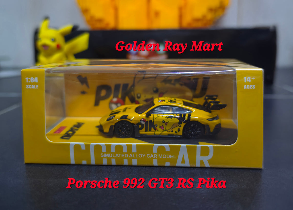 CC 1/64 Porsche 992 GT3 RS Pikachu livery Diecast Model