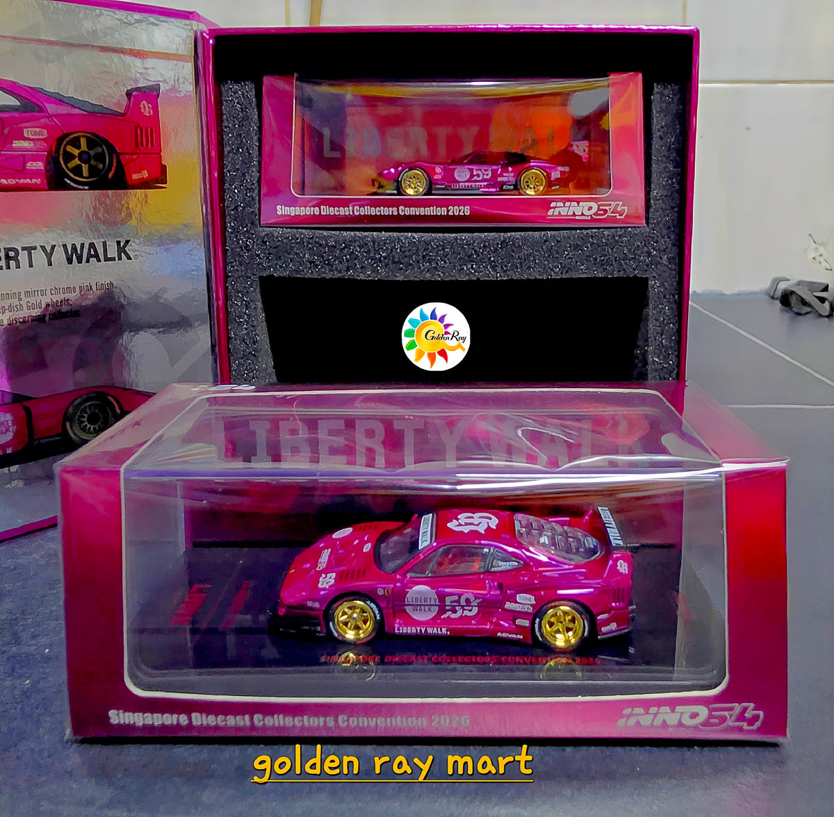 INNO64 x Liberty Walk 1/64 Tokyo Street 2-Car Box Set SDCC 2026 Limited Edition (LB-WORKS F40 & LB-Silhouette Miura GT)