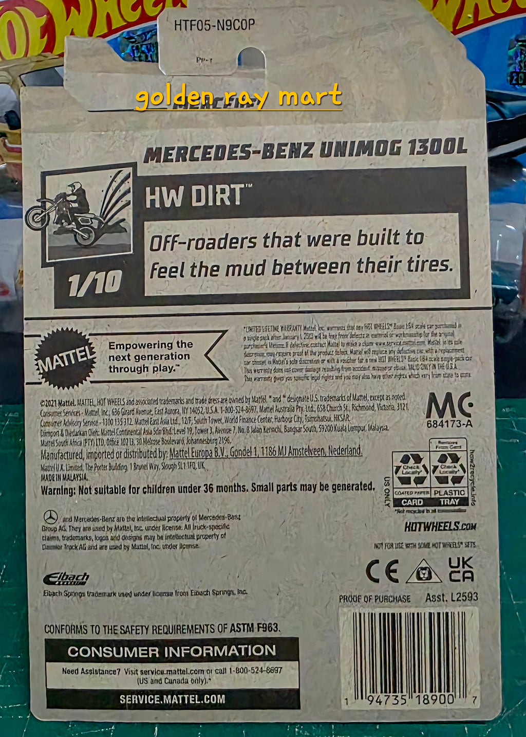 Mercedes-Benz Unimog 1300L - Hot Wheels Factory Sealed 2024