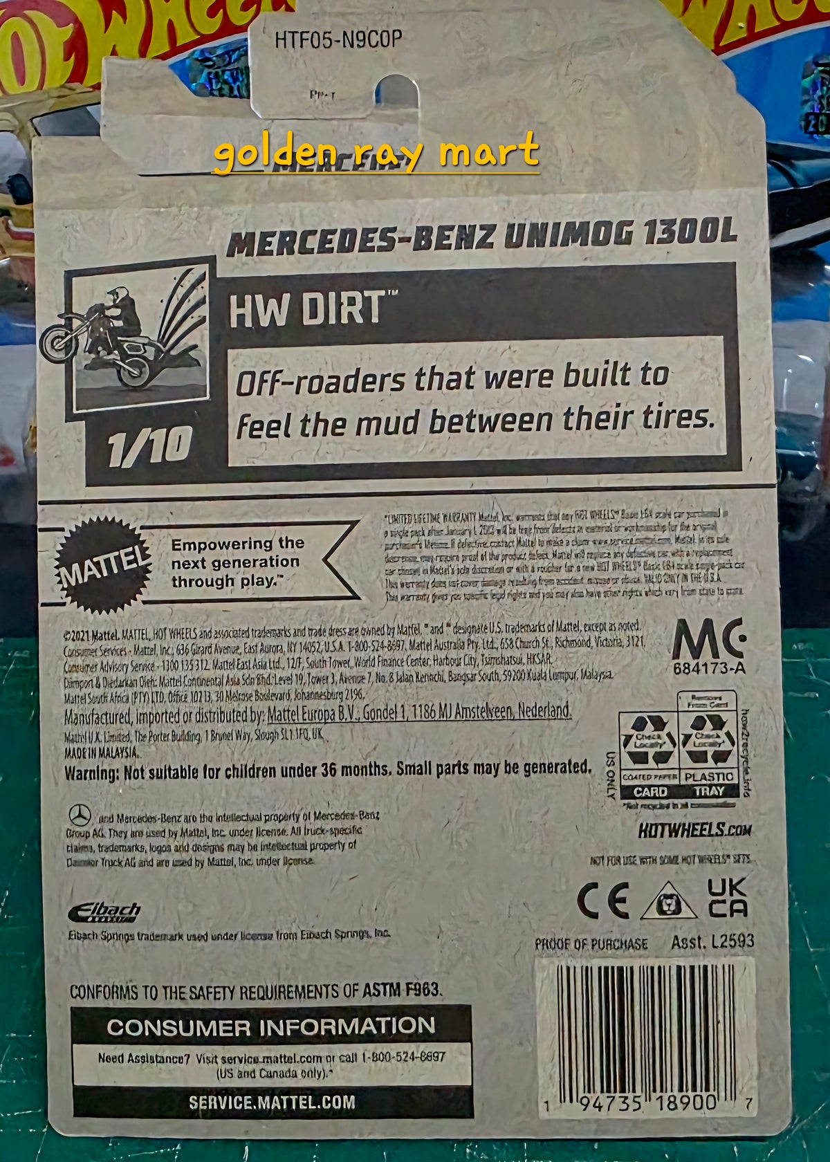 Mercedes-Benz Unimog 1300L - Hot Wheels Factory Sealed 2024