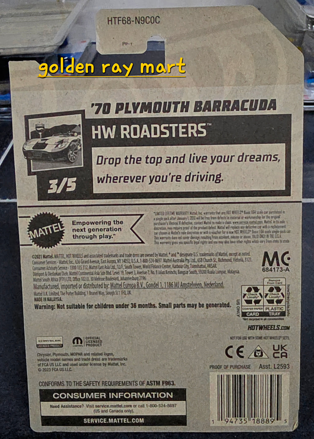 '70 Plymouth Barracuda - Hot Wheels Factory Sealed 2024