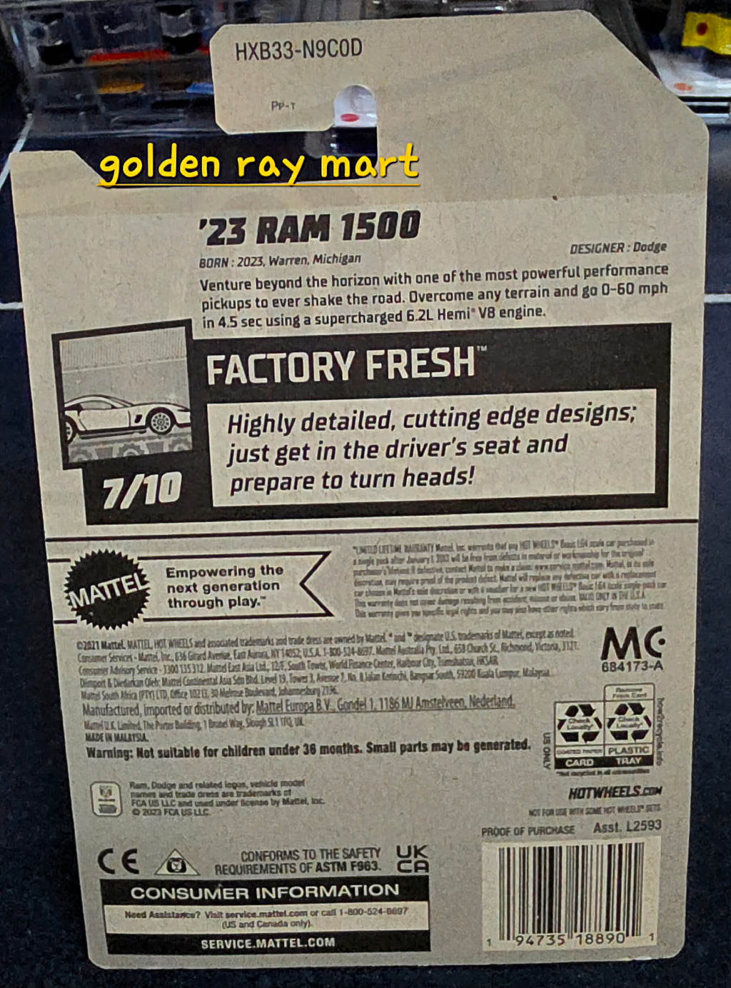 23 RAM 1500 - Hot Wheels Factory Sealed 2024