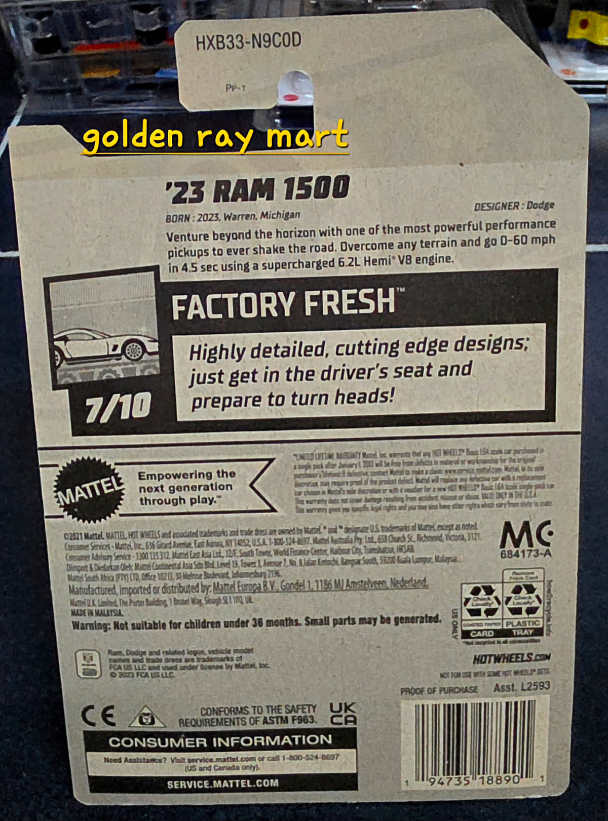 23 RAM 1500 - Hot Wheels Factory Sealed 2024