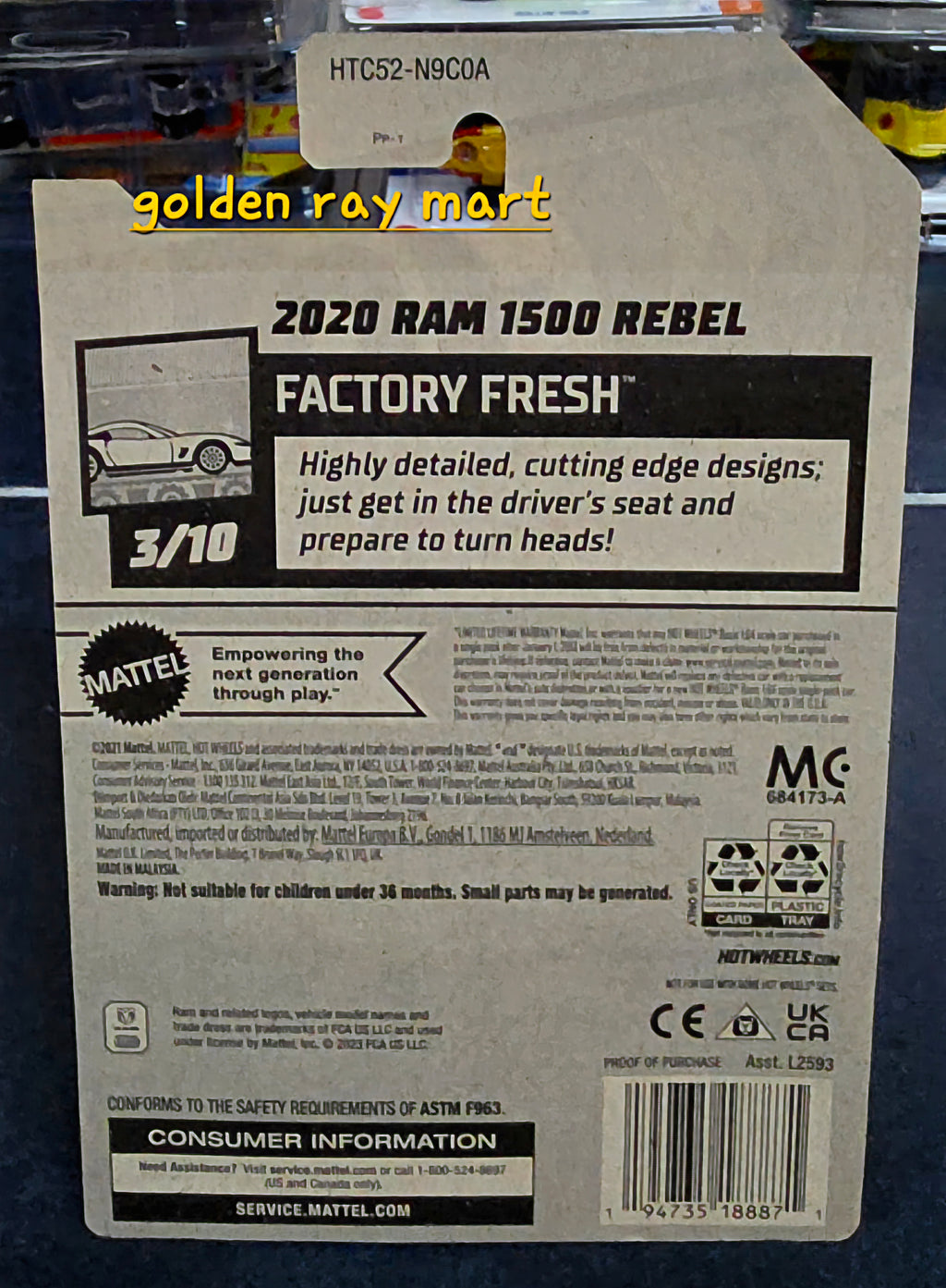 2020 RAM 1500 Rebel - Hot Wheels Factory Sealed 2024