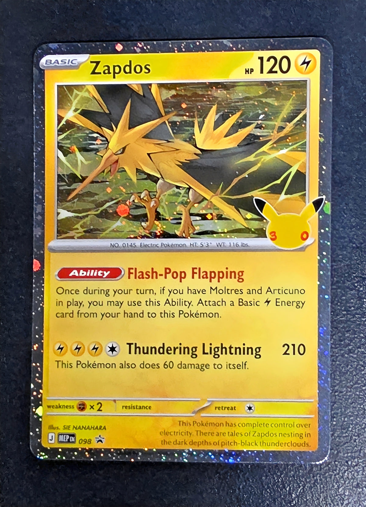 PTCG Pokémon 30th Celebration Promo Trio Set Of Moltres Articuno Zapdos MEP 096 097 098 English