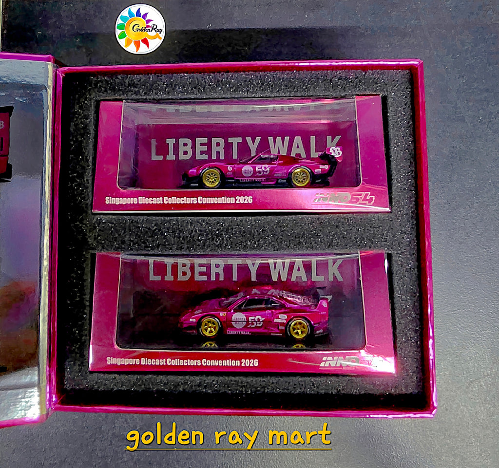 INNO64 x Liberty Walk 1/64 Tokyo Street 2-Car Box Set SDCC 2026 Limited Edition (LB-WORKS F40 & LB-Silhouette Miura GT)